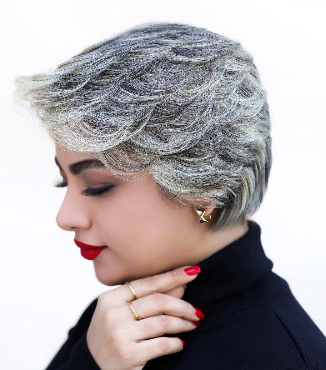 Salt-and-Pepper Thick Feathered Pixie