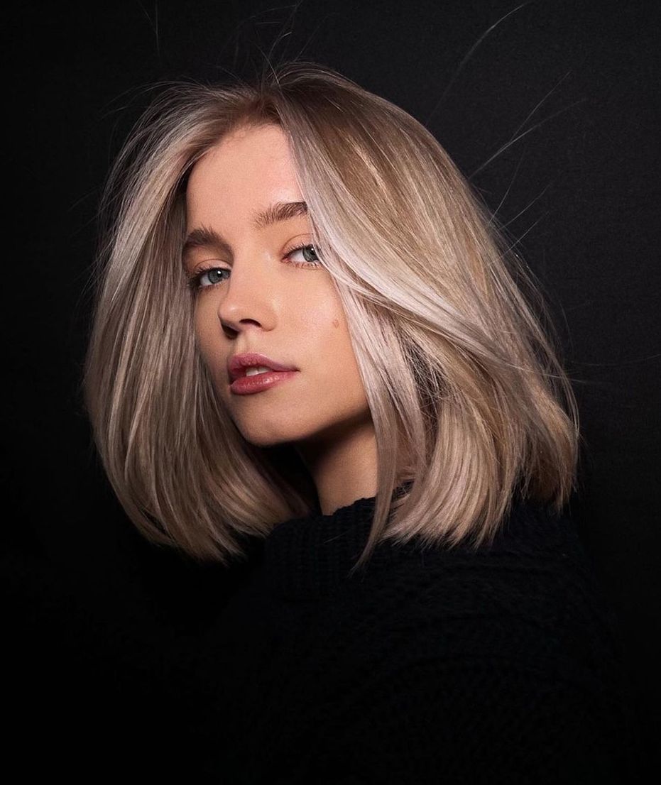 Voluminous Cool and Warm Blonde Lob