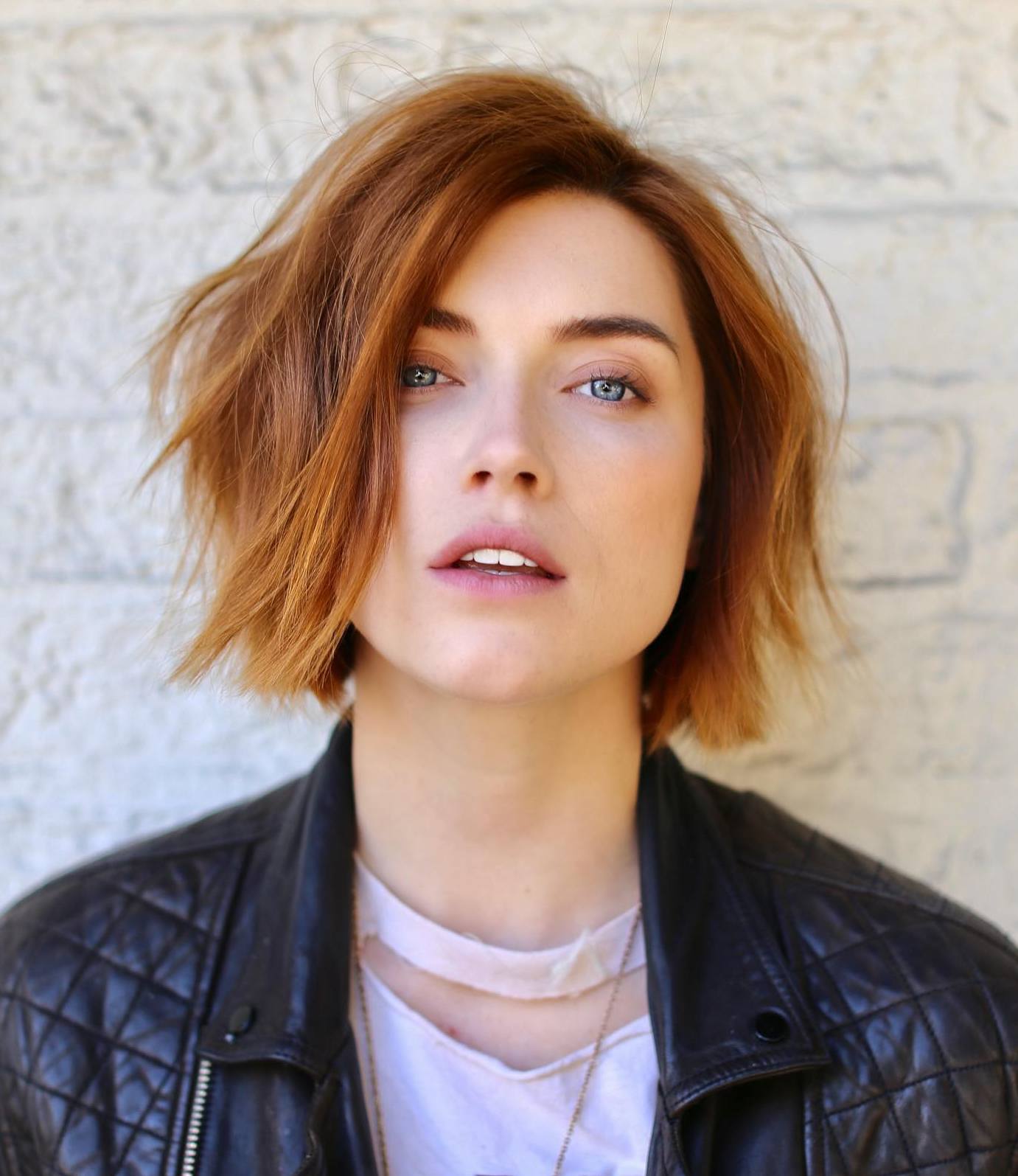 Chin-Length Copper Bob Shag