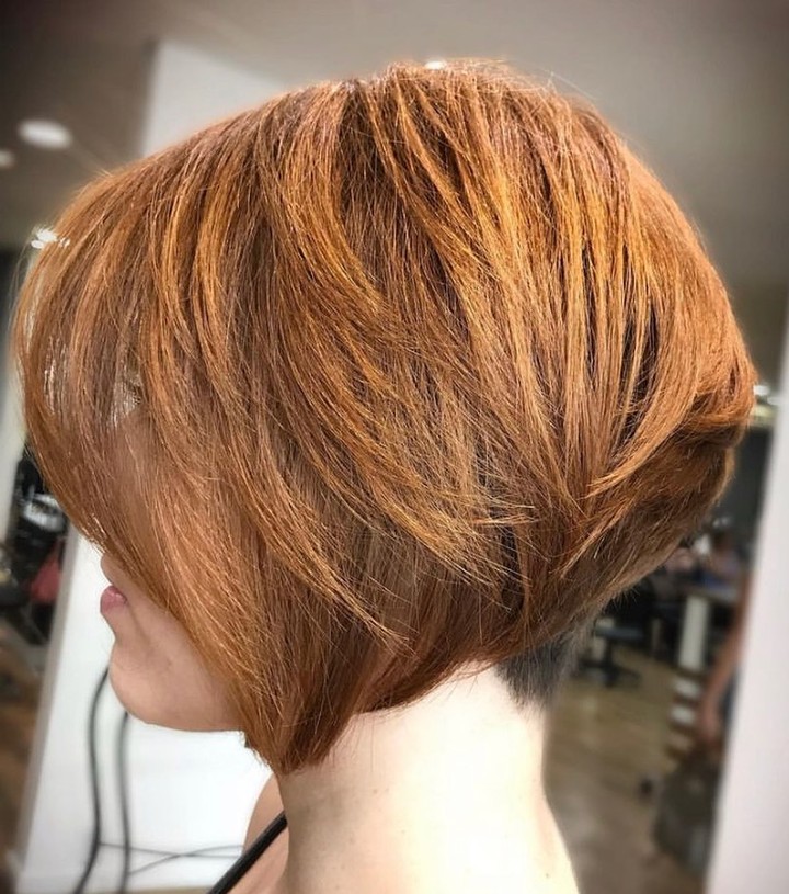 Inverted Red Bob with Stacked Back