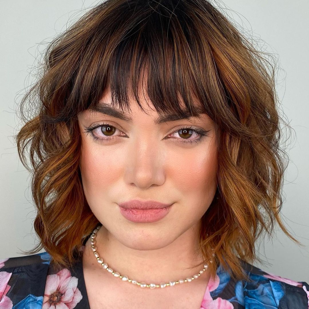 Jagged Bangs and Wavy Bob