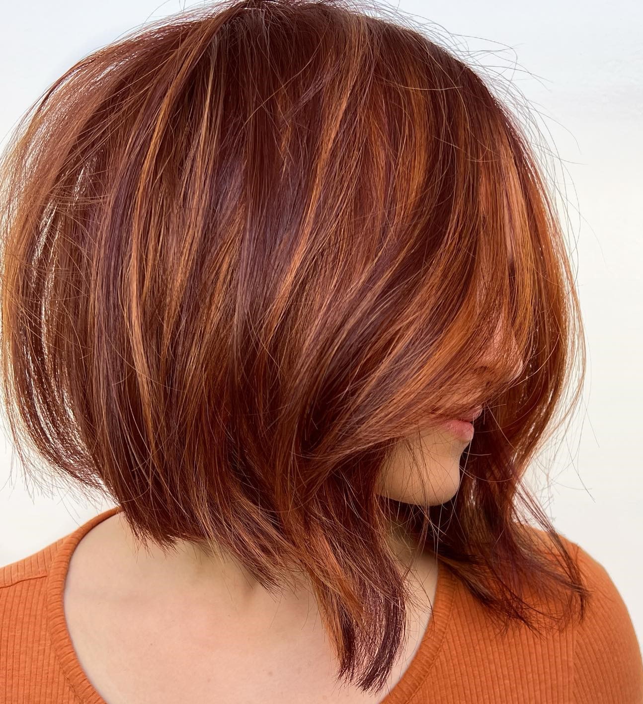 Burgundy and Strawberry Inverted Lob Shag