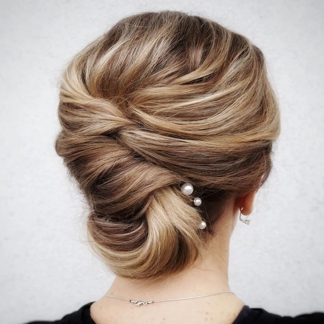 Short Hair Minimalist Twisted Updo