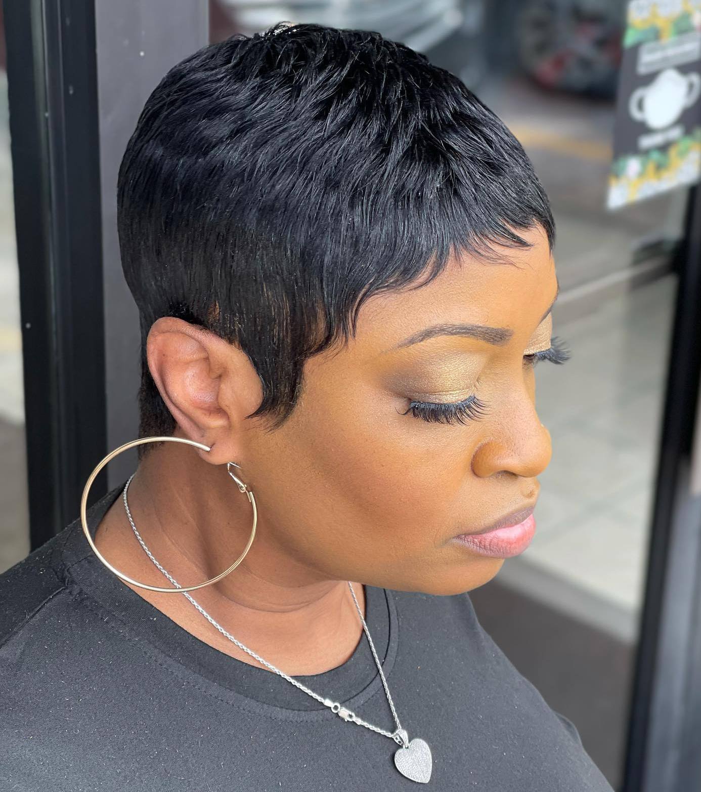 African American Delicate Black Pixie