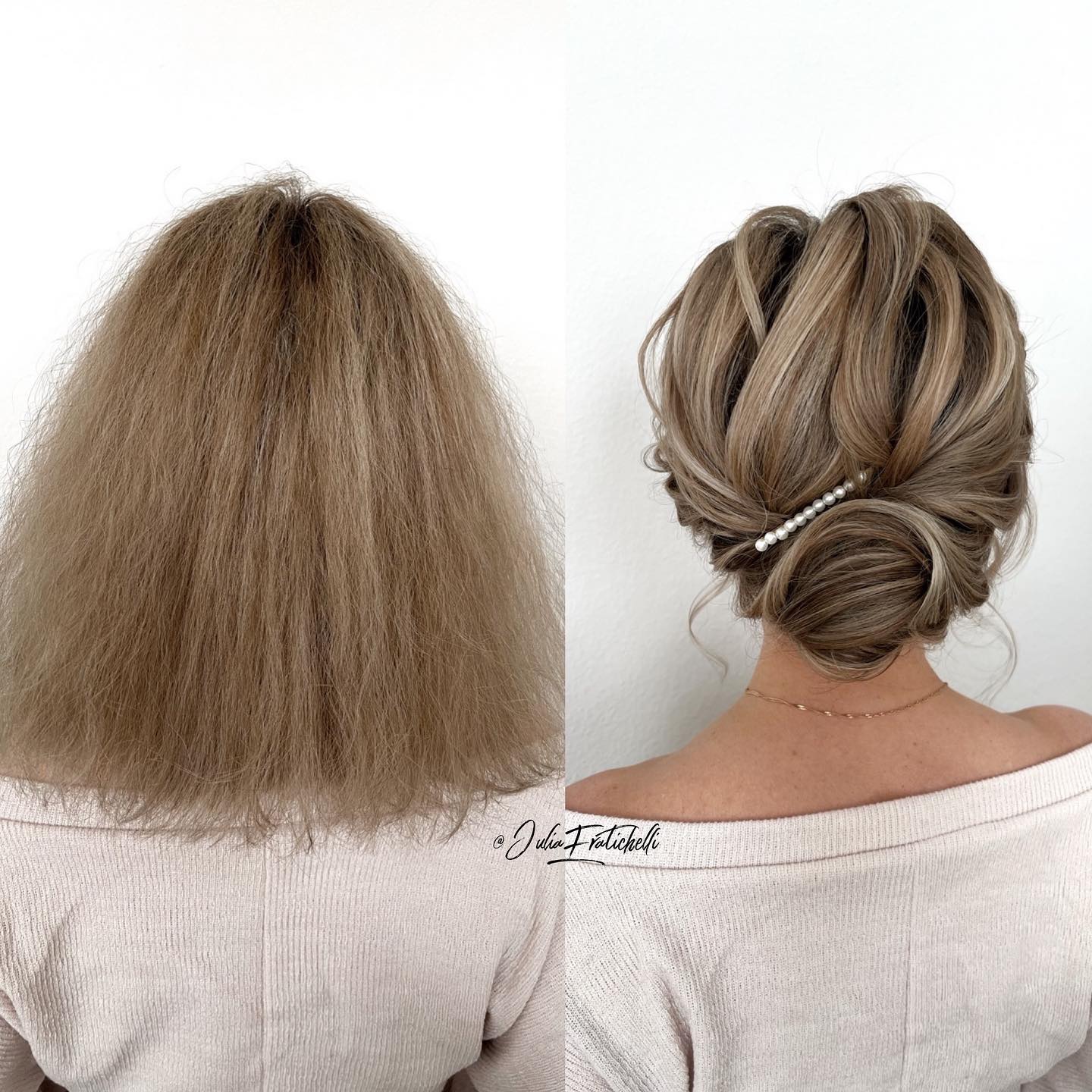 Shoulder-Grazing Hair Piece-y Chignon Updo