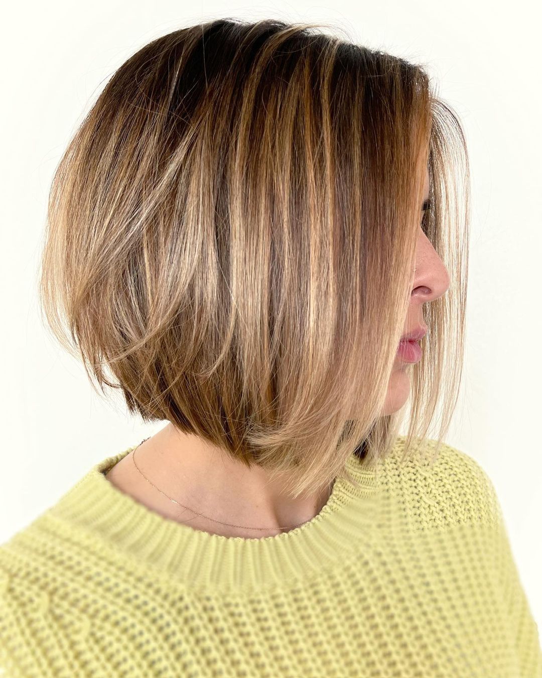 Tousled Inverted Bronde Bob Hairstyle