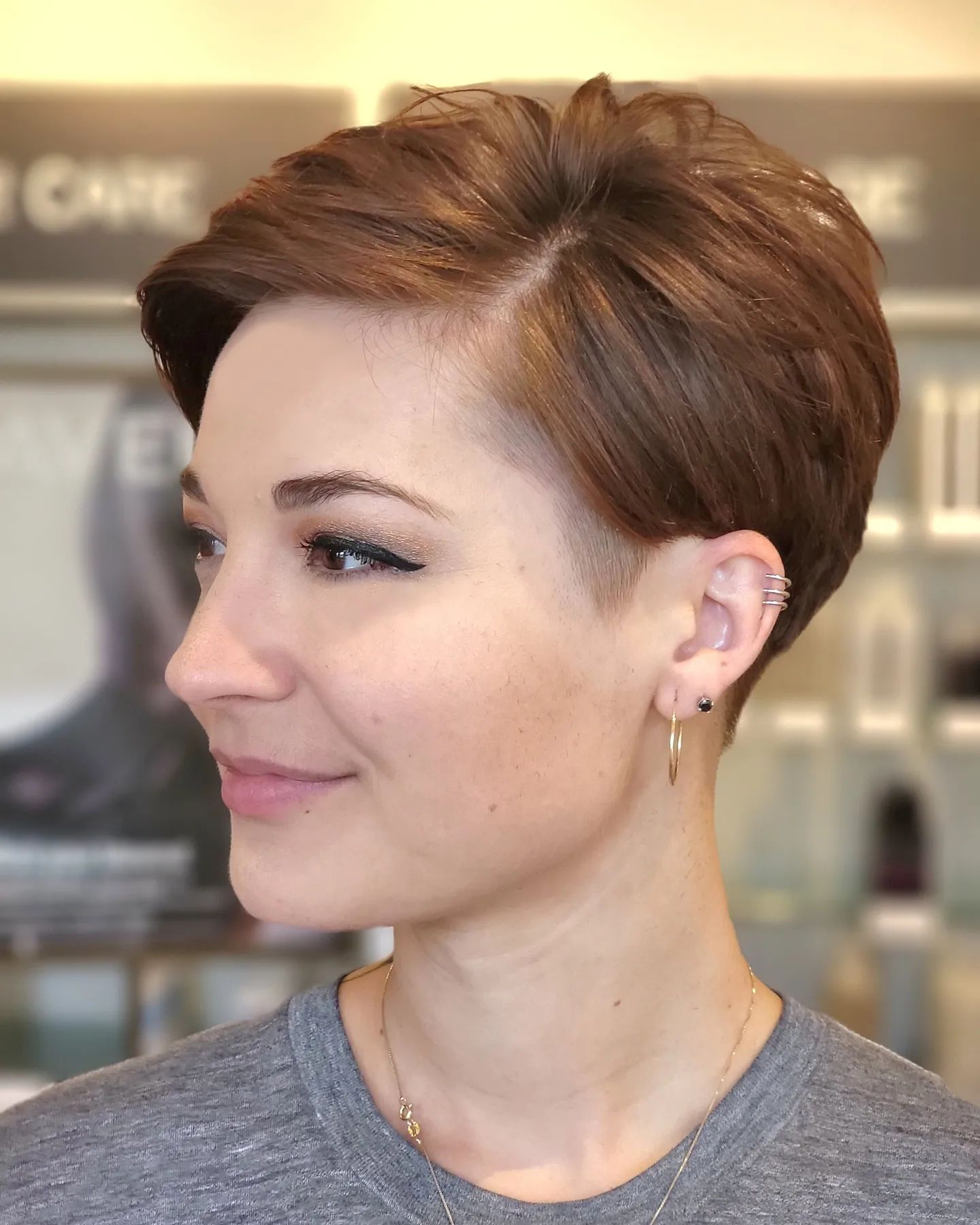 Side-Parted Tapered Pixie Cut