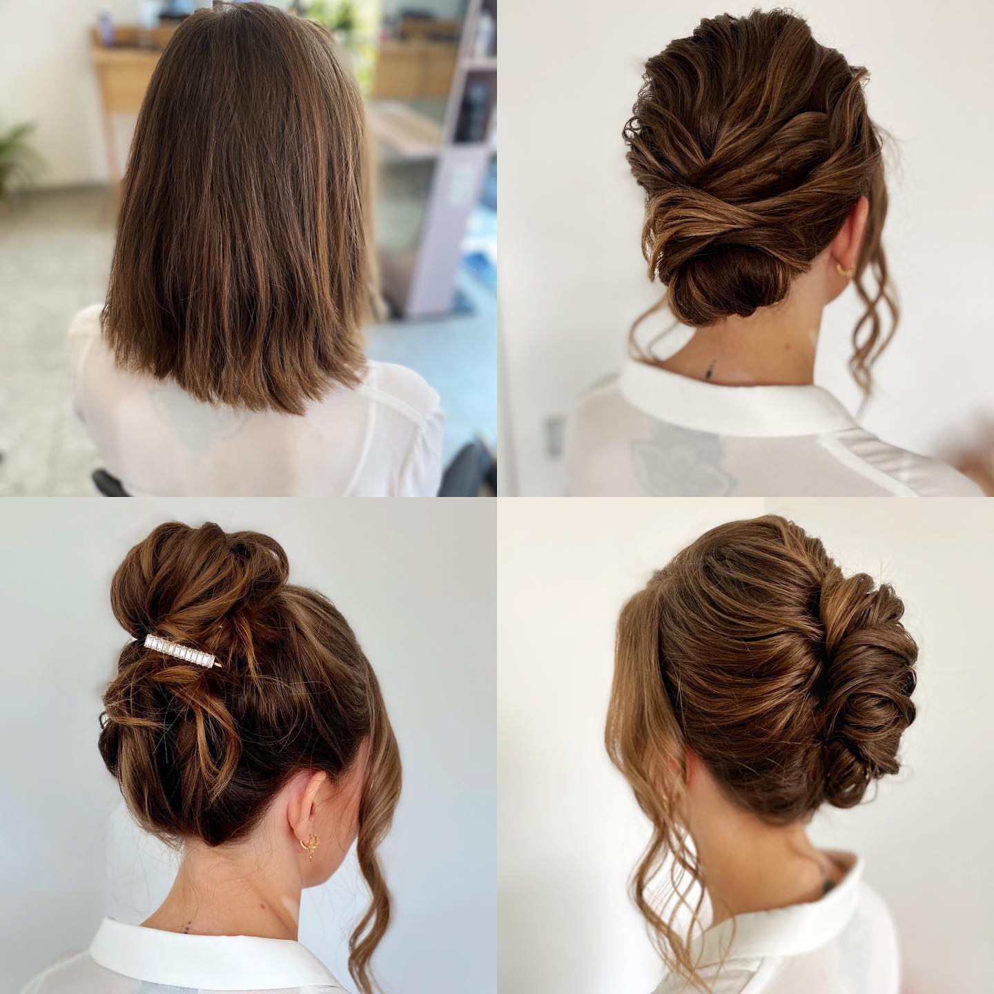 Wavy Updo Ideas for Shoulder-Grazing Hair